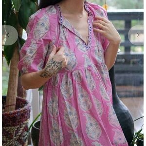 Matta NY Katia Dal Dress Pink Bohemian Dress Lilla Print